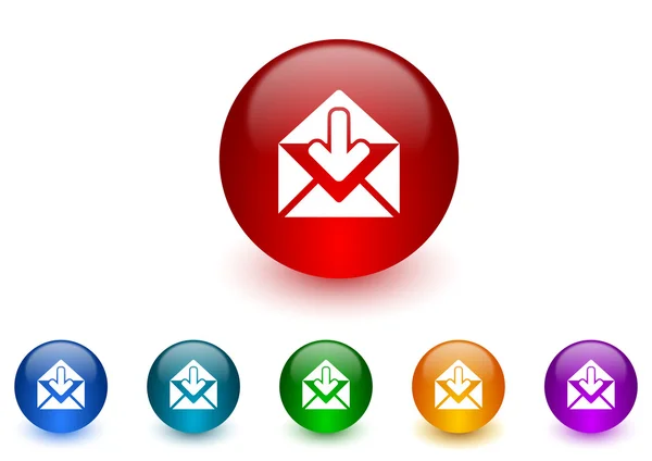 Email internet icons colorful set — Stock Photo, Image
