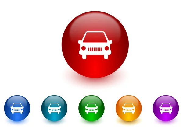 Car internet icons colorful set — Stock Photo, Image