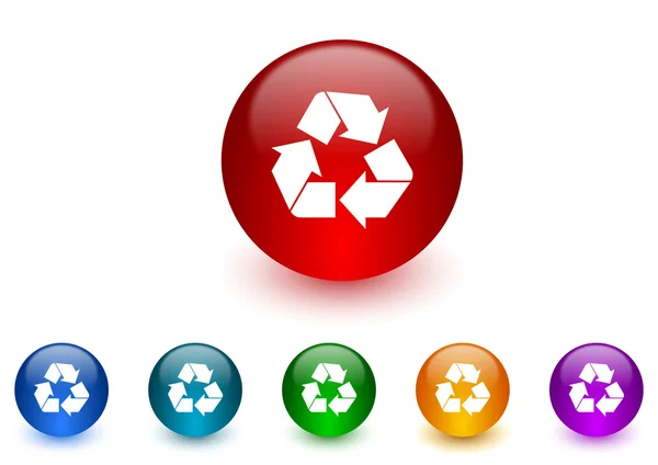 Recycle internet pictogrammen kleurrijke set — Stockfoto