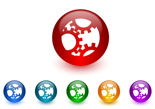 Engranaje iconos de Internet conjunto colorido —  Fotos de Stock