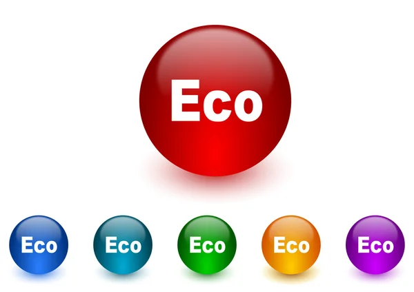 Eco icone internet colorato set — Foto Stock