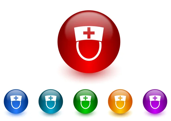 Enfermera internet iconos colorido conjunto —  Fotos de Stock