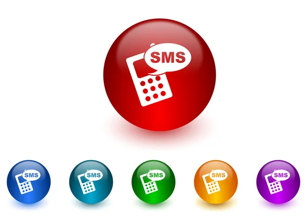 Sms internet icons colorful set — Stock Photo, Image