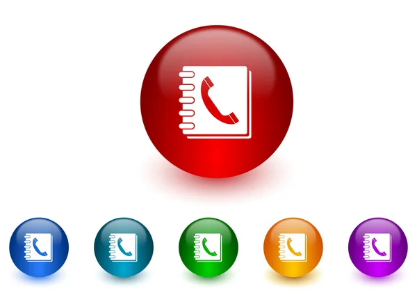 Ícones de internet phonebook conjunto colorido — Fotografia de Stock
