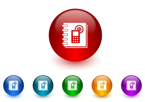 Phonebook internet icons colorful set — Stock Photo, Image