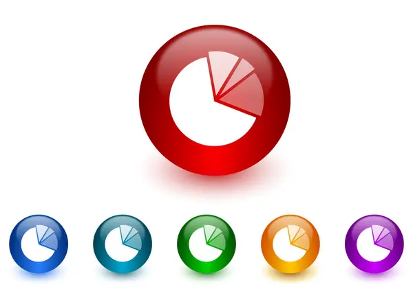 Diagram internet icons colorful set — Stock Photo, Image