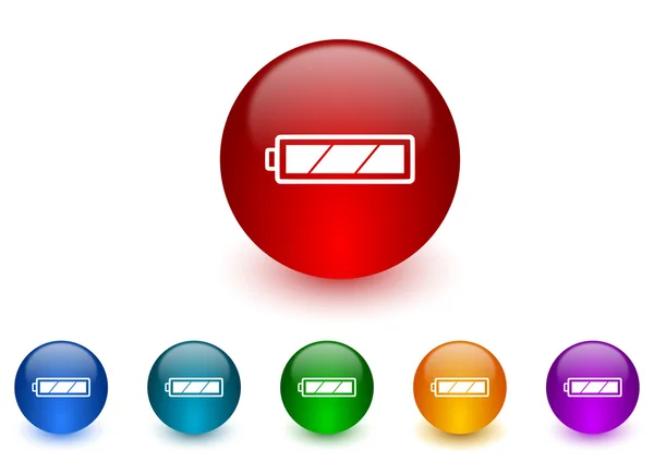 Battery internet icons colorful set — Stock Photo, Image