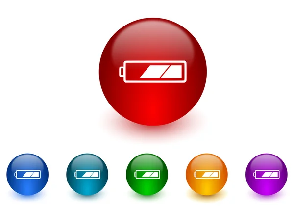 Battery internet icons colorful set — Stock Photo, Image