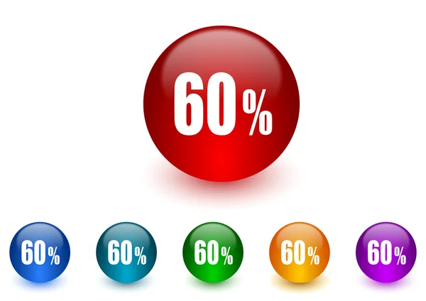 60 por ciento de iconos de Internet colorido conjunto — Foto de Stock