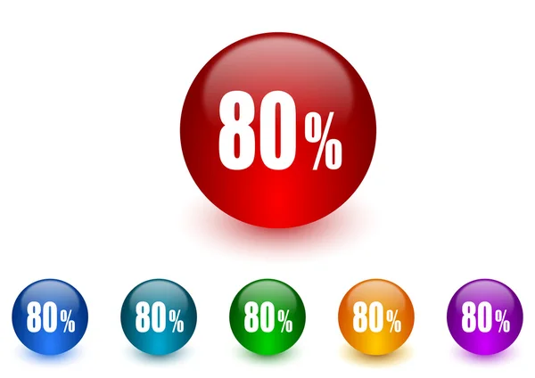 80 por ciento de iconos de Internet colorido conjunto — Foto de Stock