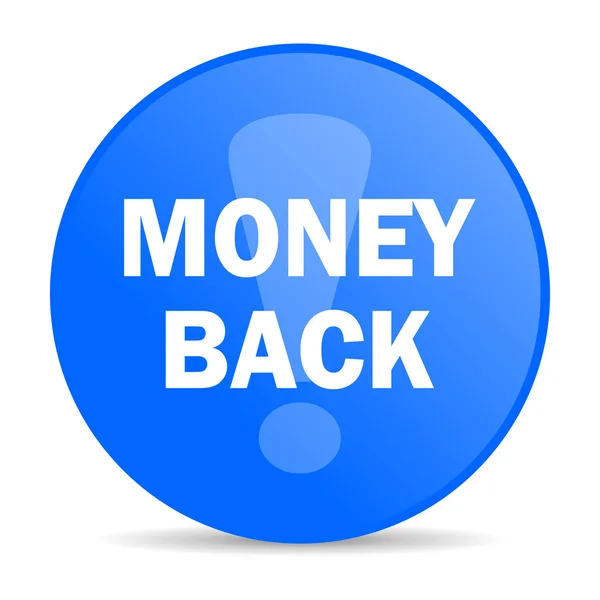 Vissza a pénzét interneten kék ikon — Stock Fotó