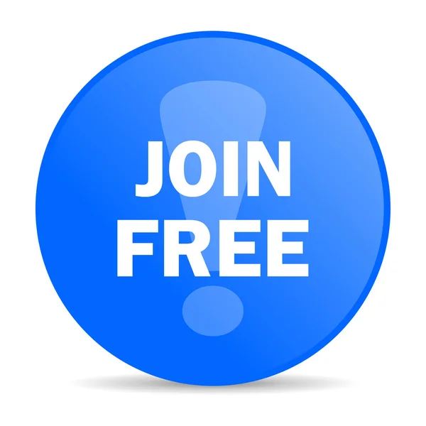 Iscriviti gratis internet icona blu — Foto Stock