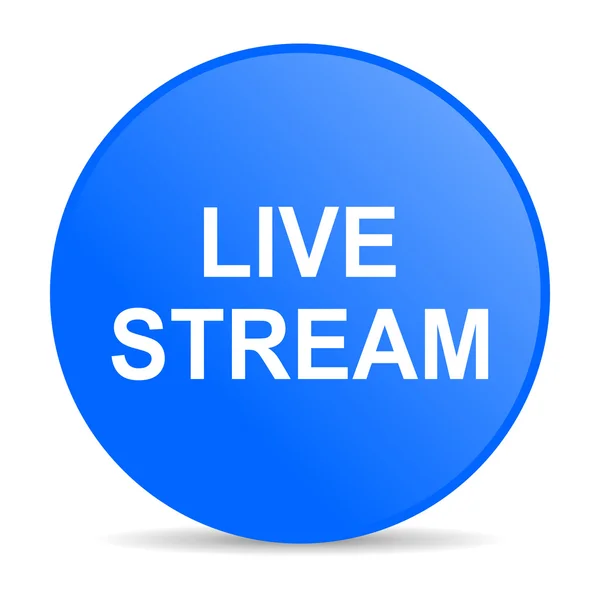 Live stream internet icône bleue — Photo