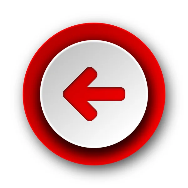 Left arrow red modern web icon on white background — Stock Photo, Image
