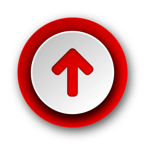 Flecha arriba rojo moderno icono web sobre fondo blanco — Foto de Stock