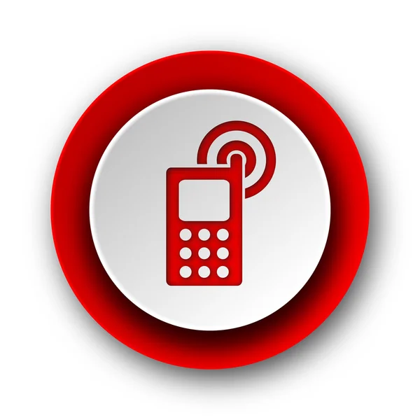 Phone red modern web icon on white background — Stock Photo, Image