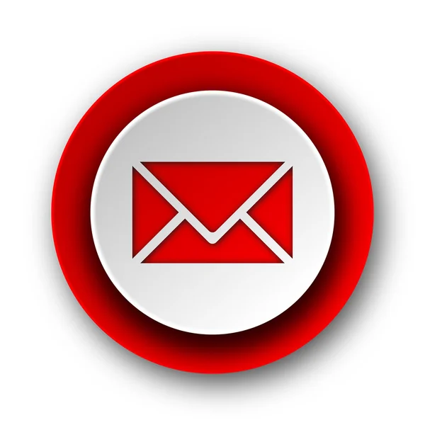 电子邮件红色现代网页图标上的白色背景 — 图库照片