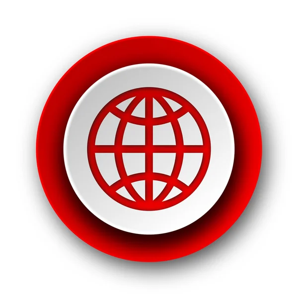 Terra vermelho moderno ícone web no fundo branco — Fotografia de Stock