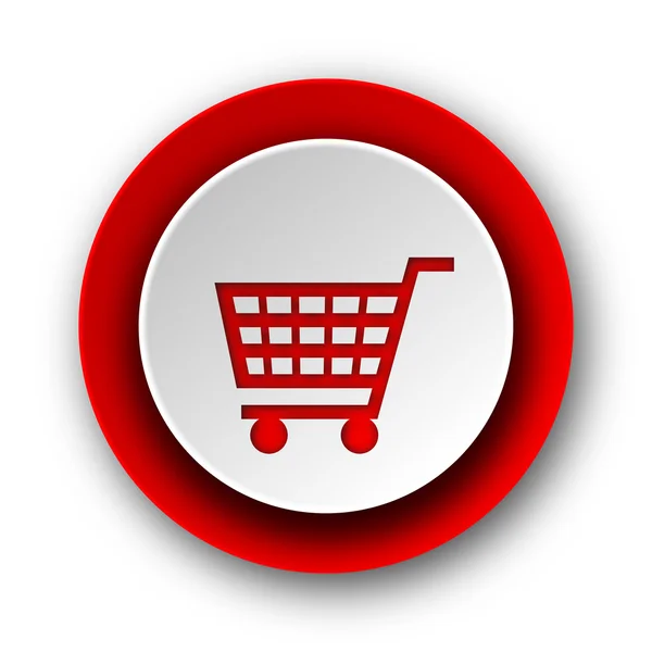 Cart red modern web icon on white background — Stock Photo, Image