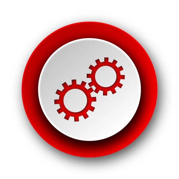 Gear red modern web icon on white background — Stock Photo, Image
