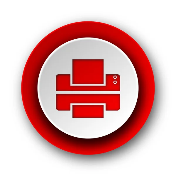 프린터 흰색 배경에 빨간색 현대 웹 아이콘 — 스톡 사진
