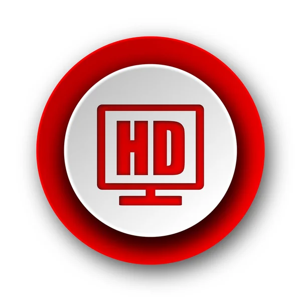 Hd display red modern web icon on white background — Stock Photo, Image