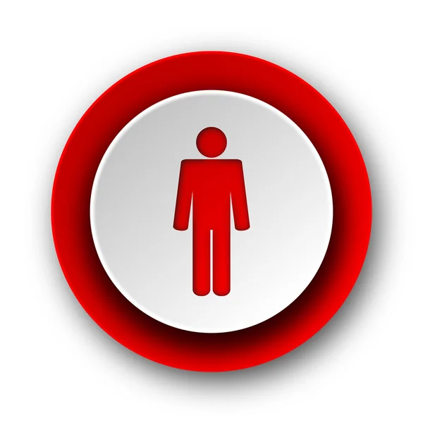 Masculino vermelho moderno web ícone no fundo branco — Fotografia de Stock