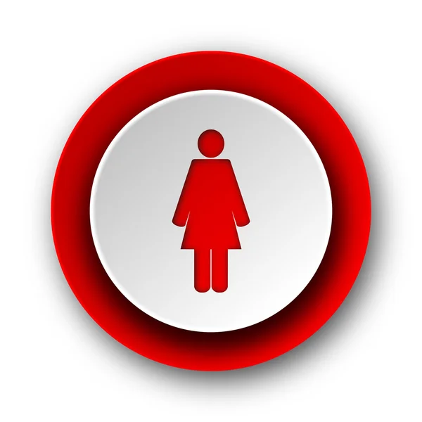 Kadın kırmızı modern web simgesi beyaz arka plan üzerinde — Stok fotoğraf