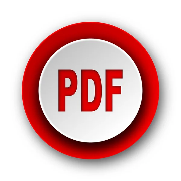 Pdf ícone web moderno vermelho no fundo branco — Fotografia de Stock