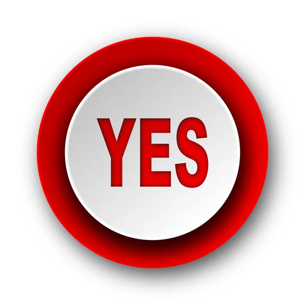 Yes red modern web icon on white background — Stock Photo, Image