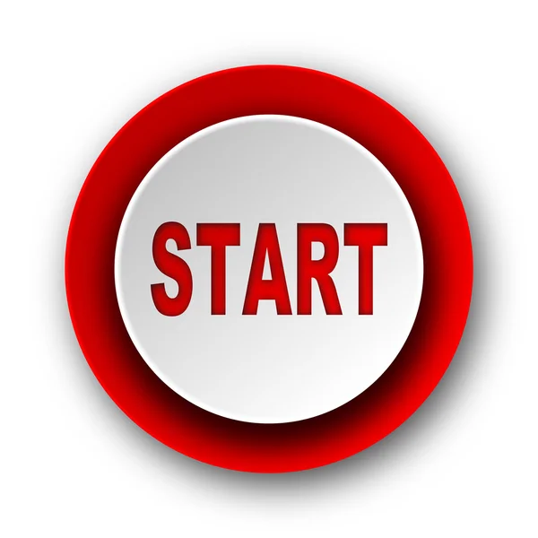 Start red modern web icon on white background — Stock Photo, Image