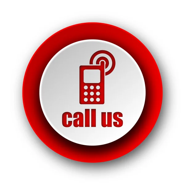 Call us red modern web icon on white background — Stock Photo, Image