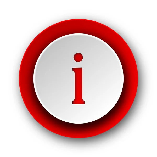 Bilgi kırmızı modern web simgesi beyaz arka plan üzerinde — Stok fotoğraf