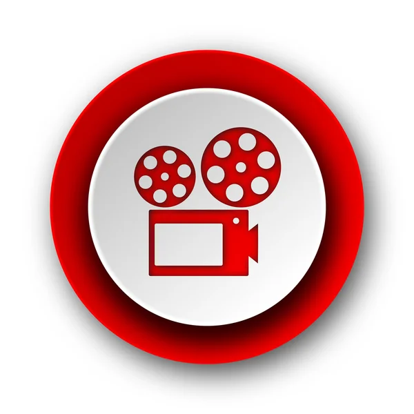 Filme vermelho moderno ícone web no fundo branco — Fotografia de Stock