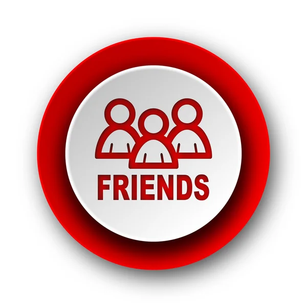 Friends red modern web icon on white background — Stock Photo, Image