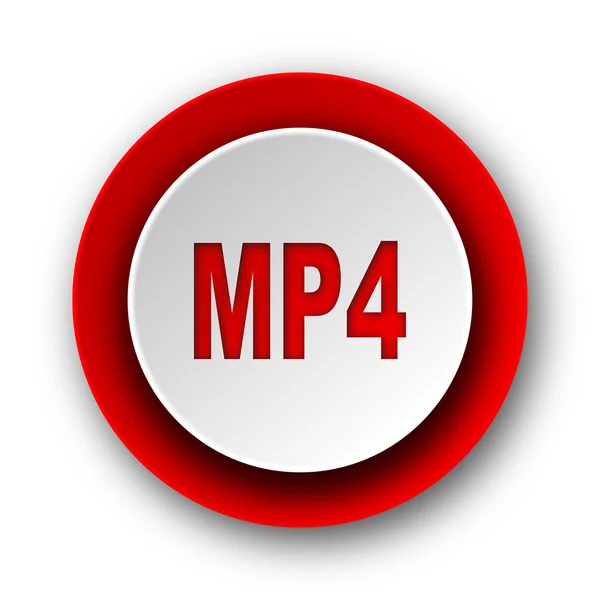 Mp4 rojo icono web moderno sobre fondo blanco — Foto de Stock