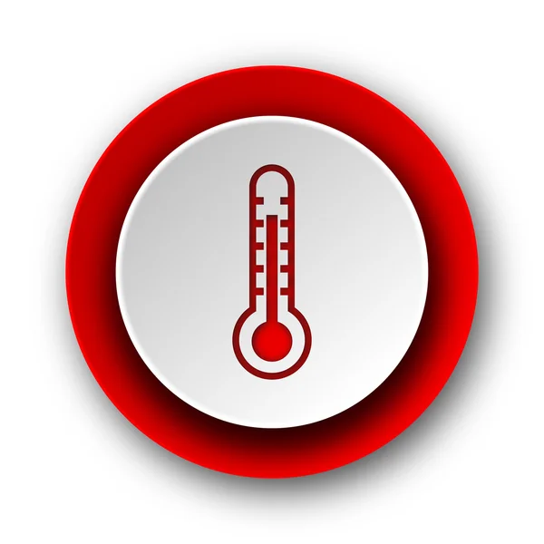 흰색 바탕에 온도계 빨간색 현대 웹 아이콘 — 스톡 사진