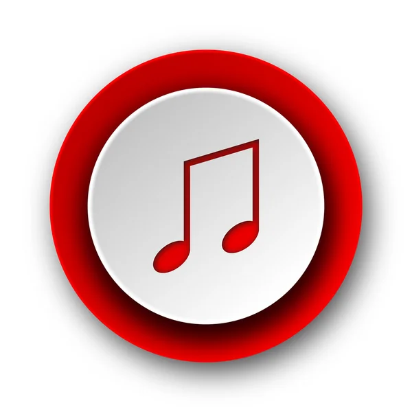 Música vermelho moderno web ícone no fundo branco — Fotografia de Stock