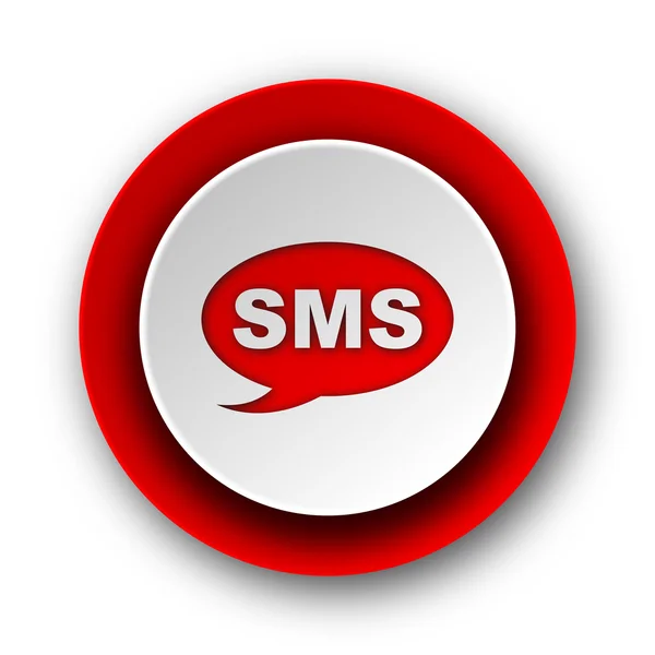 Rode moderne web-pictogram SMS op witte achtergrond — Stockfoto