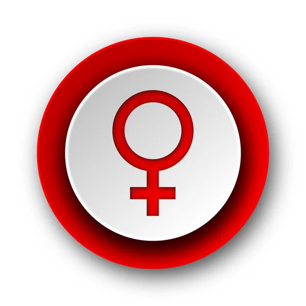 Female red modern web icon on white background — Stock Photo, Image