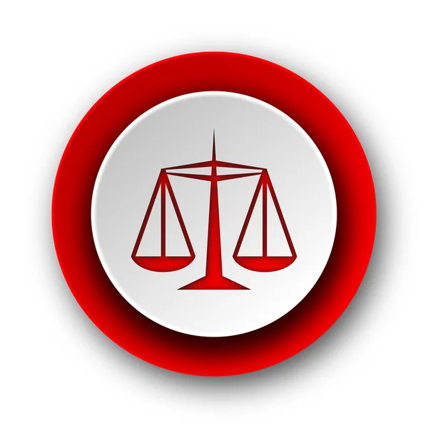 Giustizia rossa moderna icona web su sfondo bianco — Foto Stock