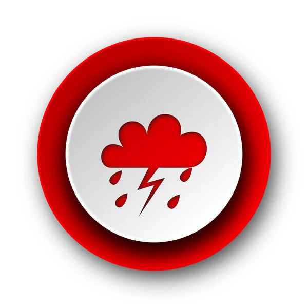 Tempestade vermelho moderno web ícone no fundo branco — Fotografia de Stock