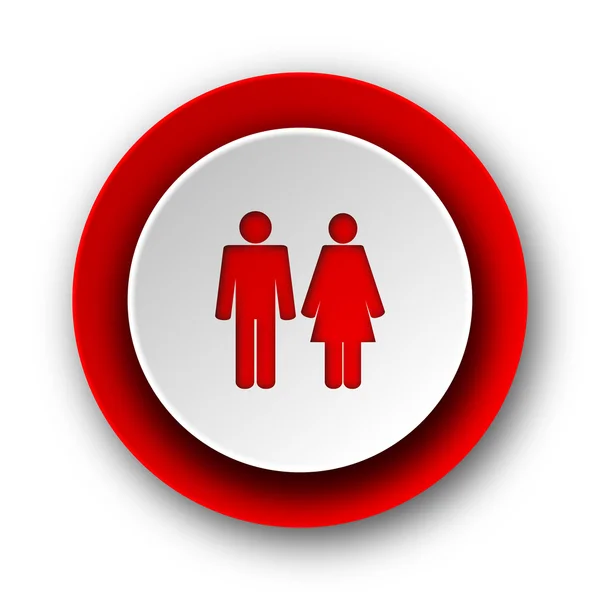 Casal vermelho moderno ícone web no fundo branco — Fotografia de Stock
