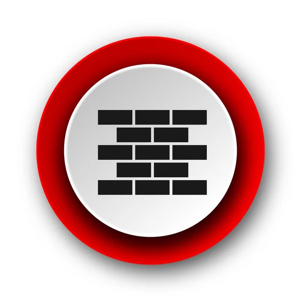 Ikona czerwonym nowoczesnej sieci web zapory na białym tle — Zdjęcie stockowe