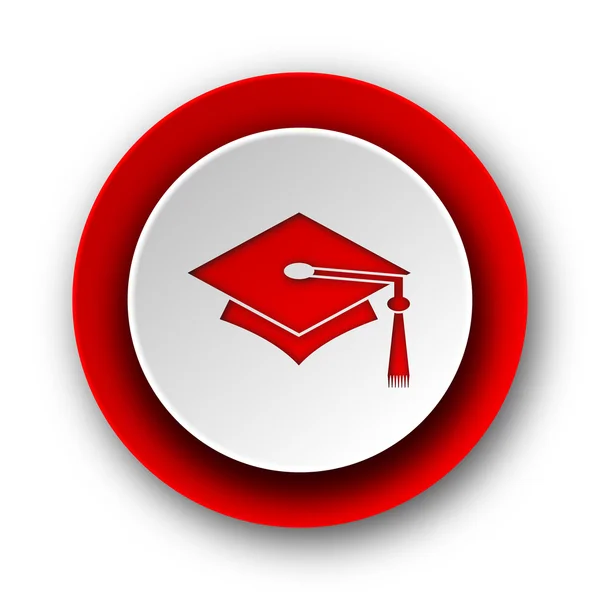 Education red modern web icon on white background — Stock Photo, Image