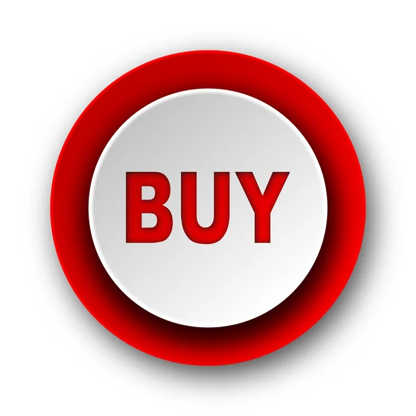 Comprar ícone web moderno vermelho no fundo branco — Fotografia de Stock