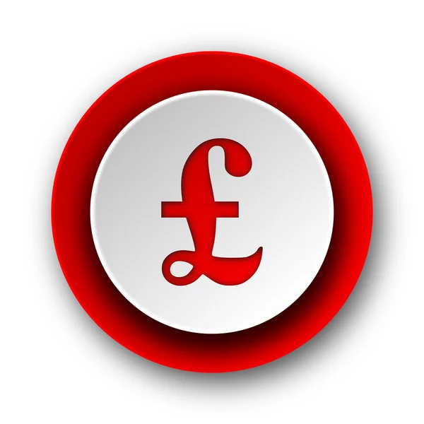 Pound red modern web icon on white fone — стоковое фото