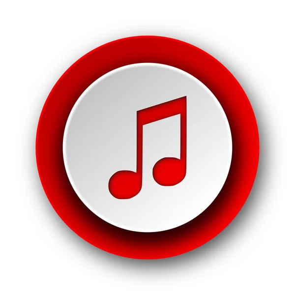 Beyaz arka planda müzik kırmızı modern web simgesi — Stok fotoğraf