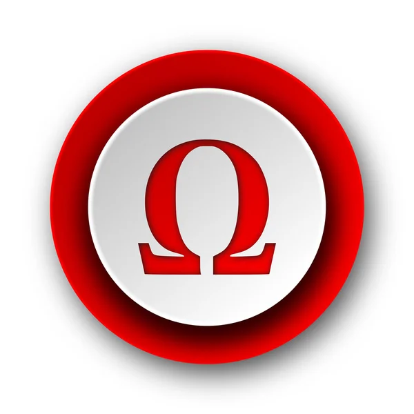 Omega red modern web icon on white background — Stock Photo, Image