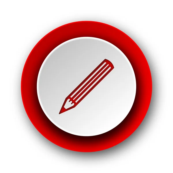 Pencil red modern web icon on white background — Stock Photo, Image